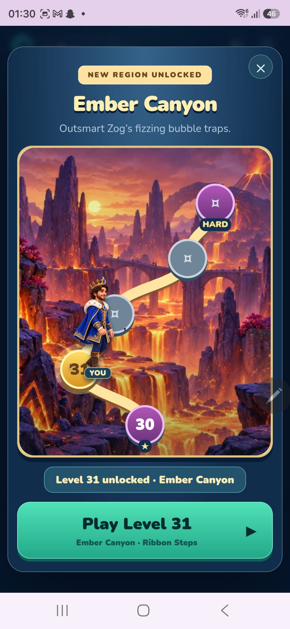 Endless Bubbles Ember Canyon level map