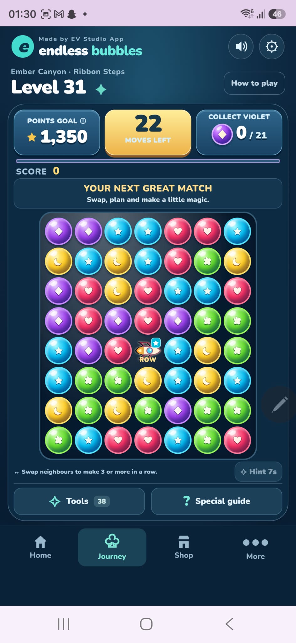 Endless Bubbles application screenshot