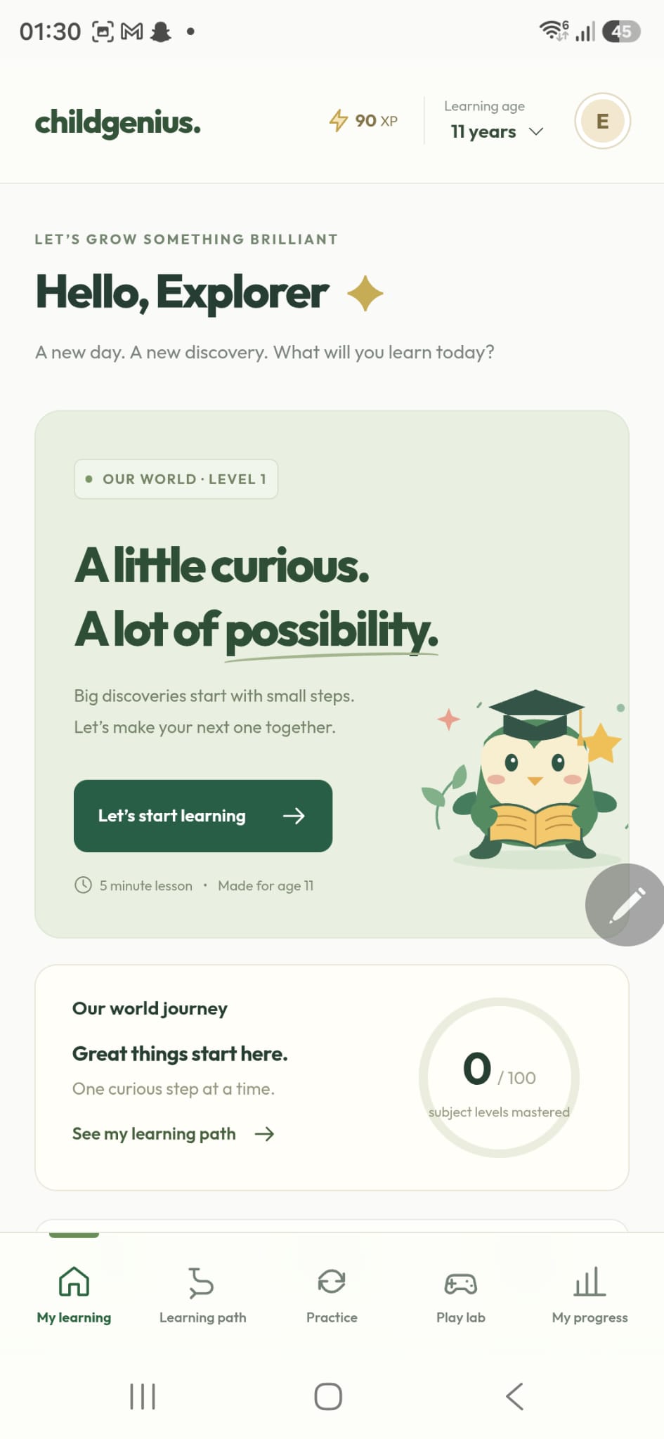 Child Genius application screenshot
