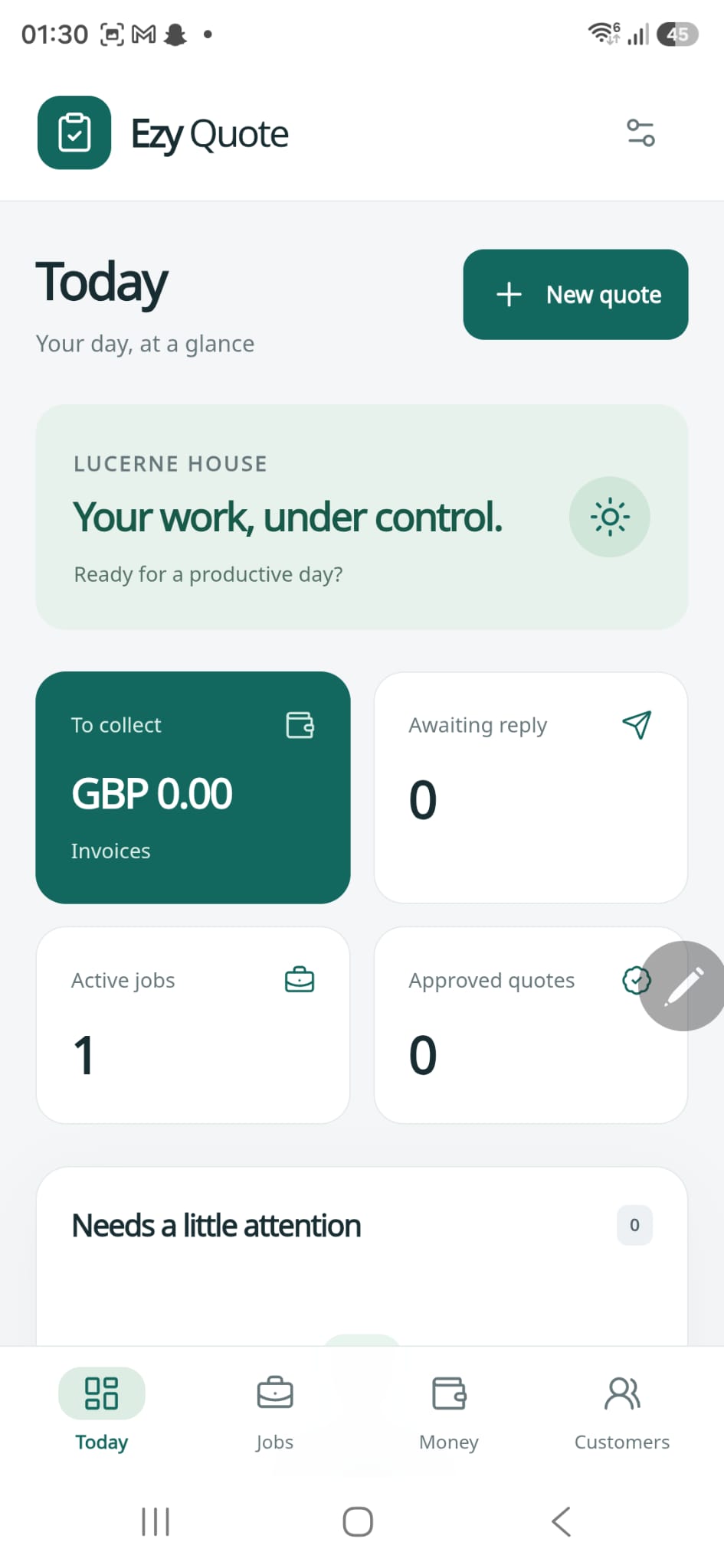 Ezy Quote application screenshot